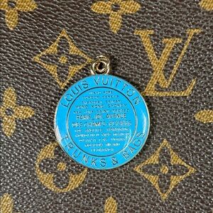 Blue Upcycled Louis Vuitton trunks and bags charm
